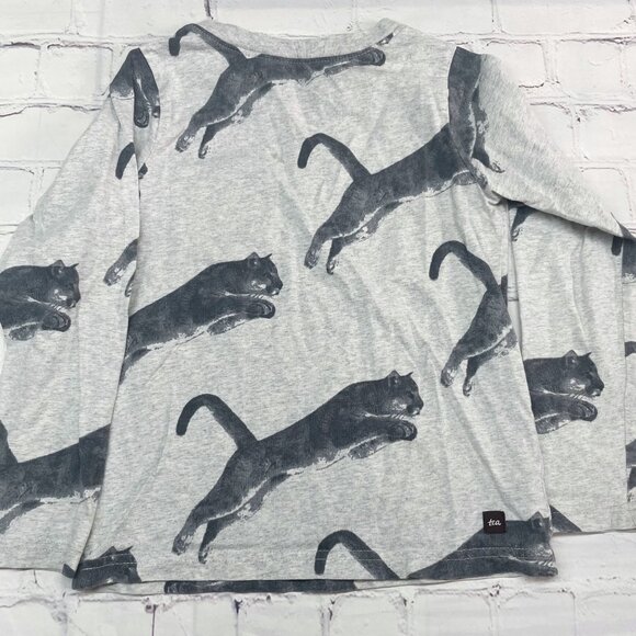 Tea Collection Long Sleeved Cotton Tee Bundle Size 5 Wolf Layered + Panther Gray - Picture 7 of 8